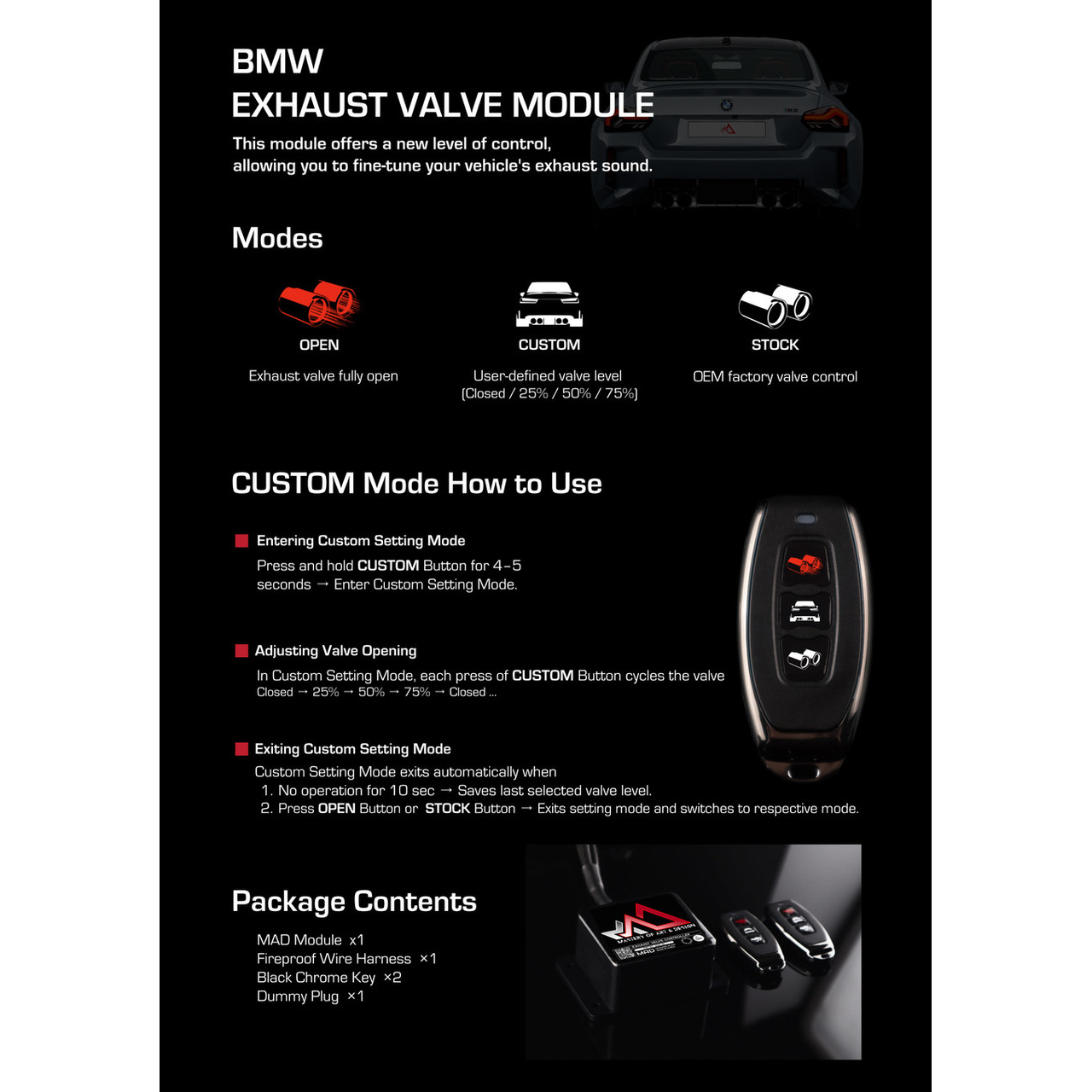 MAD BMW SUPRA MINI PLUG & PLAY EXHAUST VALVE CONTROLLER